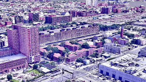 aerial photograph of existing campus